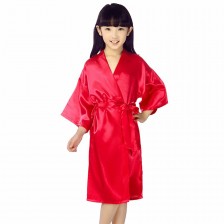 Kids Satin Kimono Bath Robe Sleepwear for Girl